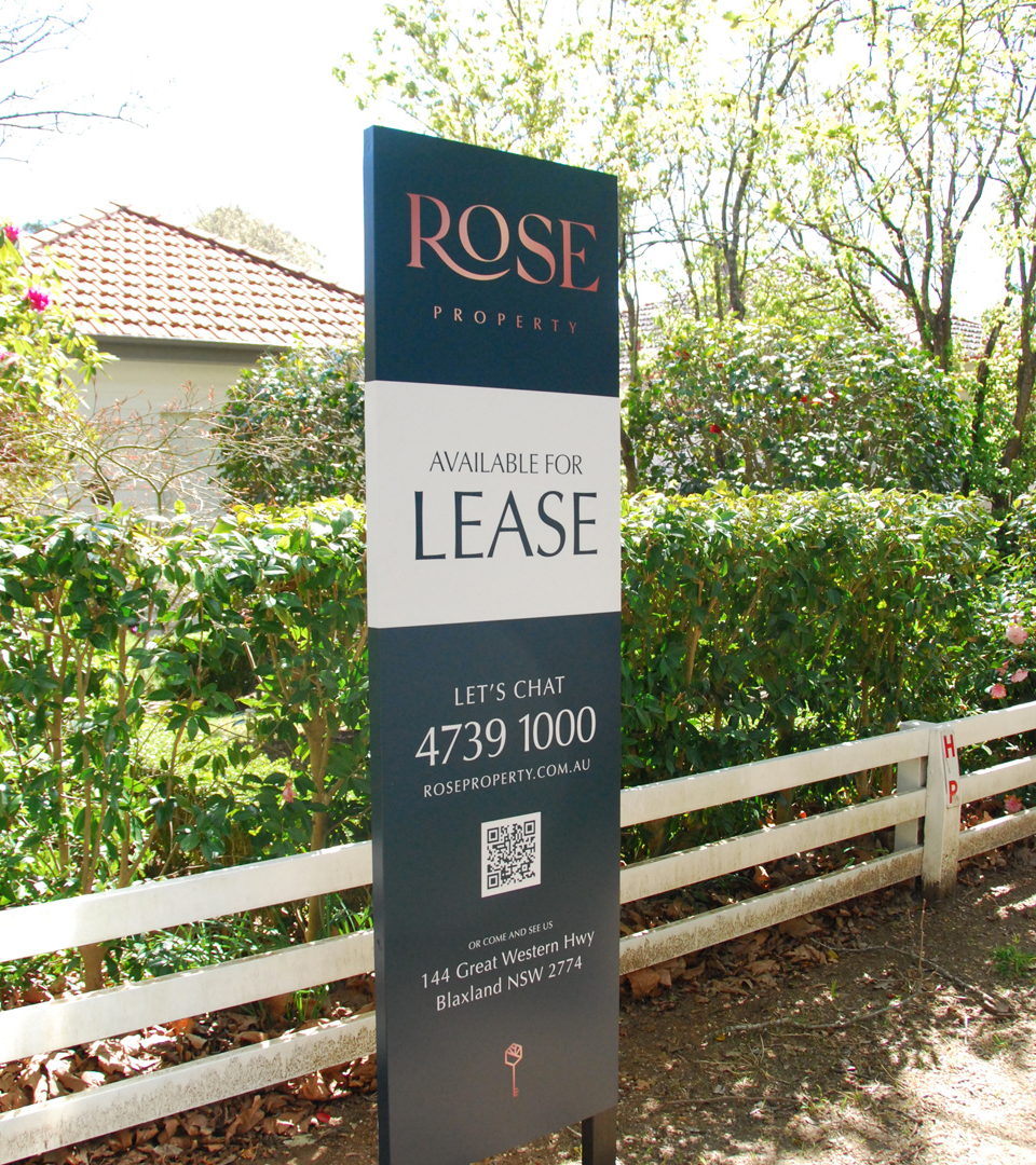 Rose Rentals Signage